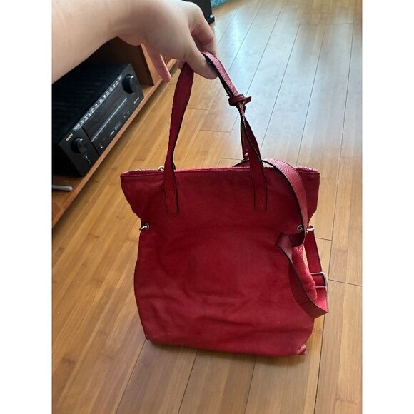 Rabeanco Red Leather Shoulder or Tote Bag - Picture 5 of 6